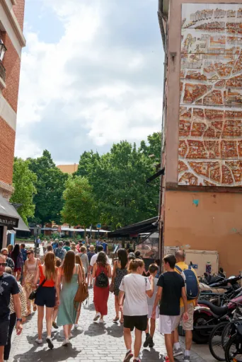 Photo TOULOUSE by VIET - Groupe en visite rue commercante